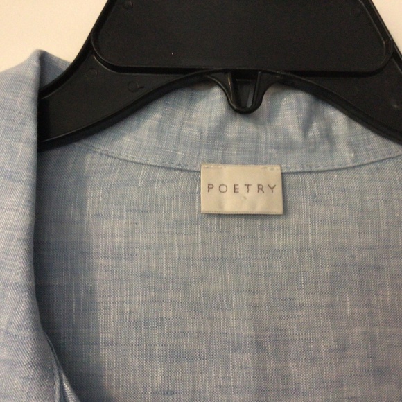 Poetry maxi dress linen light blue sleeves - Picture 6 of 9